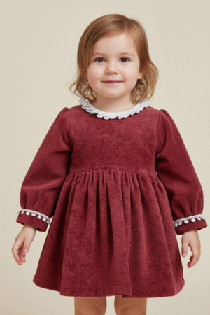 Girls Burgundy Corduroy Dress