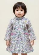 Watercolor Stripe Dress with Collar